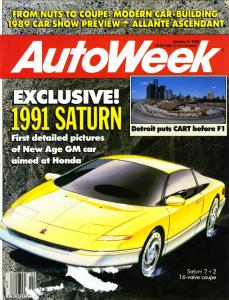 Flashback Friday: Sketch of the Upcoming Saturn SC on a 1989 Cover of AutoWeek Flashback Friday: Sketch of the Upcoming Saturn SC on a 1989 Cover of AutoWeek
