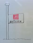 Saturn Flag at Half Staff