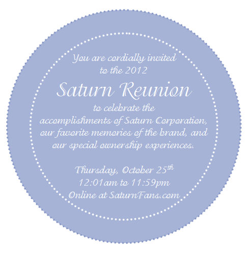 2012 Saturn Reunion Invitation