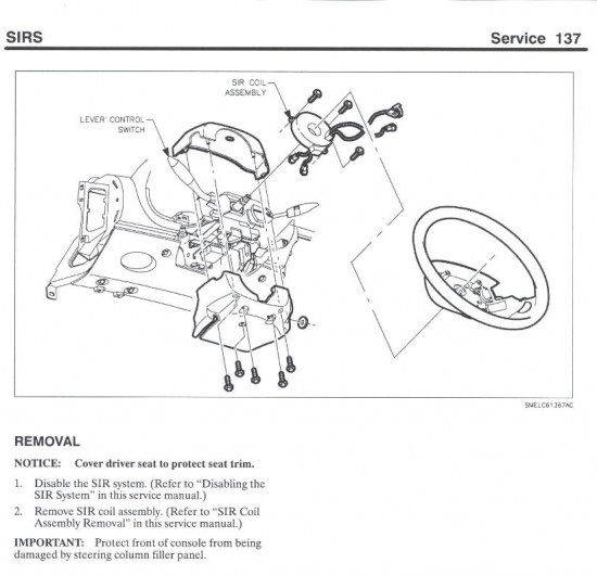 1998 Driver's Air Bag SIRS Pg137