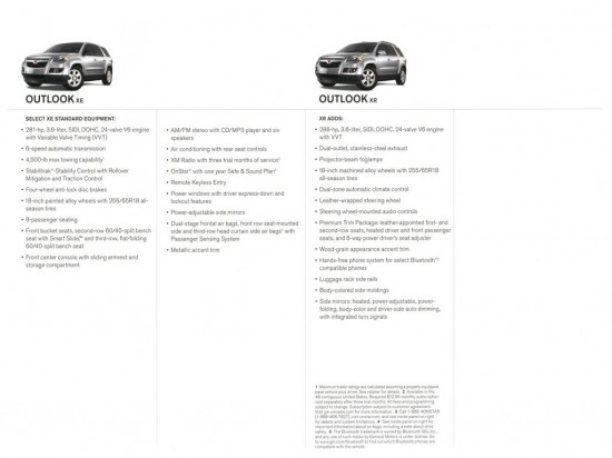 2009 Saturn Outlook Brochure