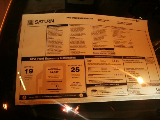The Last 2009 Saturn Sky