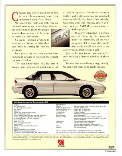 1994 Saturn SL2 1994 Saturn SL2